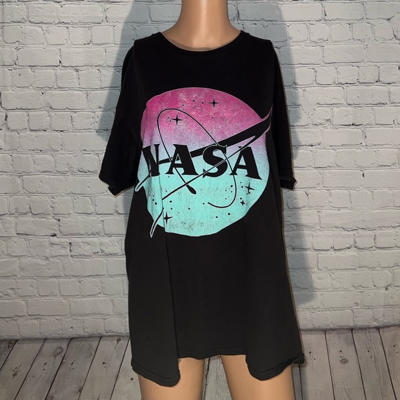 NASA Other - NASA Black, Blue & Pink Rocket Ship Shirt size L